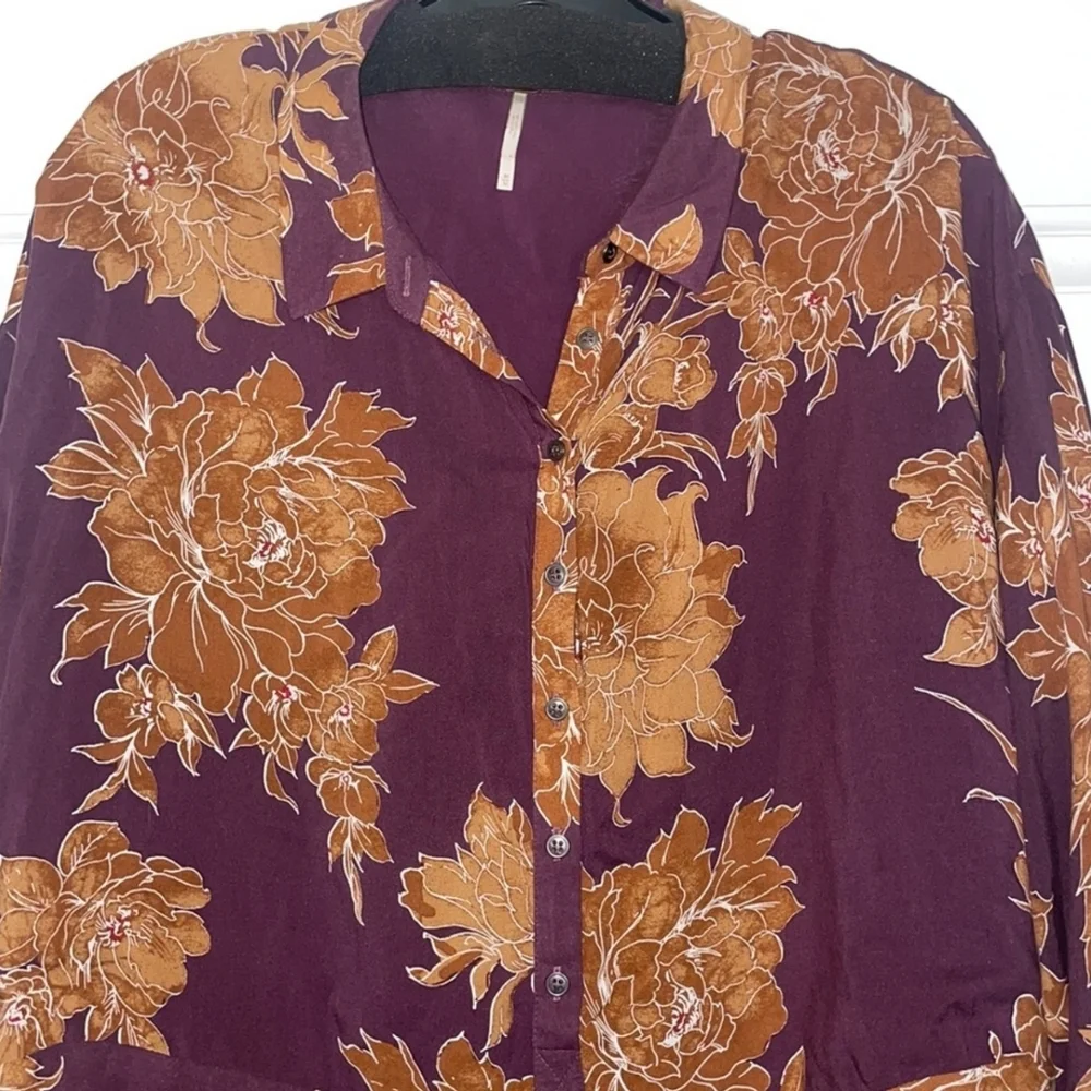 Free People Shake It Printed Mini Dress Tunic Berry Combo Boho Womens Medium M - Picture 6 of 12